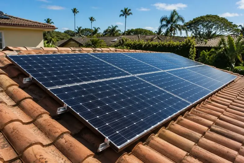 Installation de panneaux solaires aux Martys